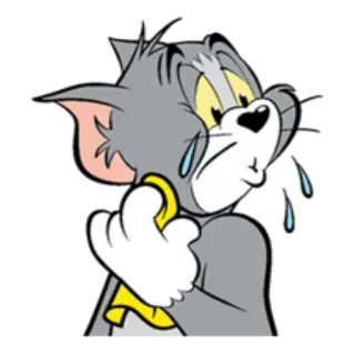 😭 Tom Cat Tom and Jerry Cartone animato, Gatto, Piangendo, Triste, Tom e Jerry, Emozione, Sudando whatsapp sticker
