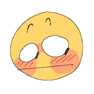 😳 Emoji, Kartun, Ekspresi, Malu, Kuning, Wajah telegram sticker