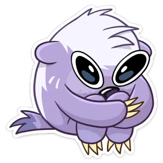 😕 милый, мультфильм, наклейка, монстр, существо telegram sticker