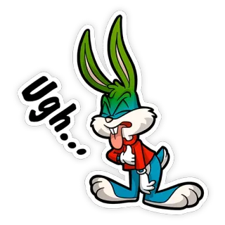 🤢 Ugh... lapin, dessin animé, ugh, sticker, expression, drôle telegram sticker
