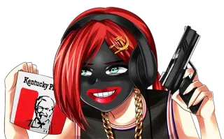 🌚 arme, communisme, poulet, cheveux roux whatsapp sticker
