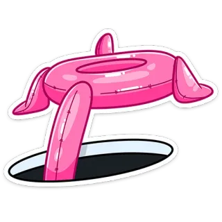 🙈 donut, hole, pink, cartoon, sticker, funny, swimming ring whatsapp sticker