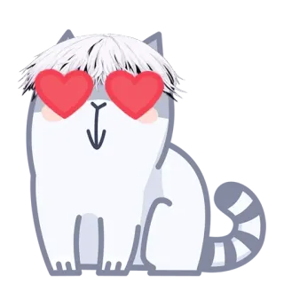 😍 kucing, binatang, imut, kawaii, cinta, hati, rambut telegram sticker