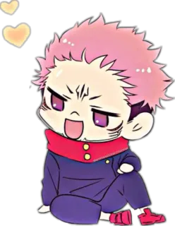 😏 Yuji Itadori Jujutsu Kaisen Anime, Manga, Chibi, Niedlich, Fanart telegram sticker