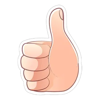 👍 thumbs up, hand gesture, positive, like telegram sticker