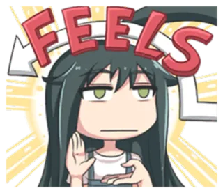 😒 FEELS anime, cute, emotions, girl, expression, cartoon telegram sticker