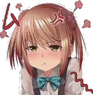 😳 anime, angry, cartoon, cute, girl, manga telegram sticker