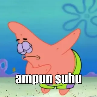 🤠 Patrick Star SpongeBob SquarePants ampun suhu แพทริค สตาร์, สพันจ์บ็อบ, การ์ตูน, มีม telegram sticker