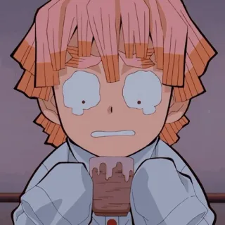 ⚡ Zenitsu Agatsuma Demon Slayer 애니메이션, 젠이츠, 귀멸의 칼날, 카와이, 귀여운, 팬아트 telegram sticker