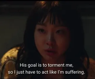 😎 His goal is to torment me, so I just have to act like I'm suffering. souffrance, tourment, émotions, jeu d'acteur, objectif whatsapp sticker