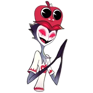 😍 Stolas Helluva Boss burung hantu, iblis, kartun, animasi, tersenyum telegram sticker