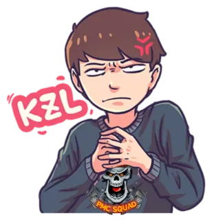 😠 KZL PMC Squad, skull, military, weapon, angry, cartoon telegram sticker
