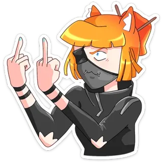 🖕 anime girl, middle finger, offensive, cartoon, sticker telegram sticker