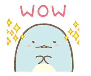 ☺️ WOW wow, carino, brillantini, adorabile, azzurro whatsapp sticker