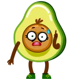 😳 авокадо, средний палец, мультфильм, еда, эмодзи, персонаж telegram sticker