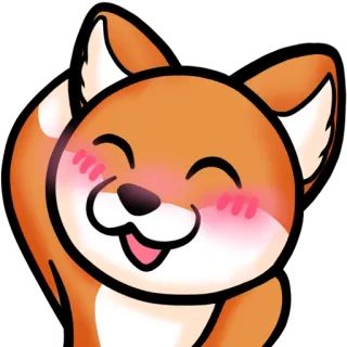 ☺️ raposa, animal, fofo, desenho animado, feliz, amigável whatsapp sticker