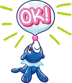 👍 OK! pokemon, ok, seal, cartoon telegram sticker