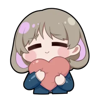 ❤ Anime, Kawaii, Lucu, Hati, Gadis, Chibi telegram sticker