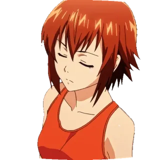😲 Anime, Ragazza, Capelli Arancioni, Femmina, Personaggio telegram sticker