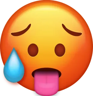 🥵 Emoji, Heiß, Schwitzen, Gesicht, Ausdruck whatsapp sticker