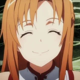 🥰 Asuna Yuuki Sword Art Online anime, cute, smiling, girl, anime girl, Asuna telegram sticker