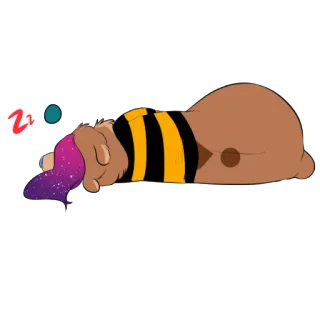 😴 Desenho animado, Dormindo, Sonolento, Fofo, Relaxante, Urso, zzz telegram sticker