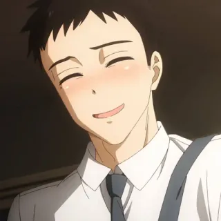 🥰 Anime, Charakter, Lächeln, Krawatte, Uniform telegram sticker