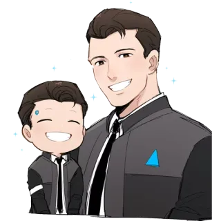 😁 Connor Detroit: Become Human Connor, Detroit: Become Human, android, fan art, game, character, chibi telegram sticker