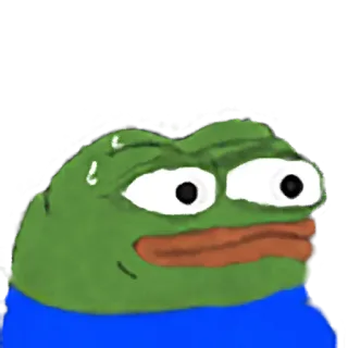 😱 Pepe the Frog 表情包, 青蛙, 佩佩, 流汗 telegram sticker