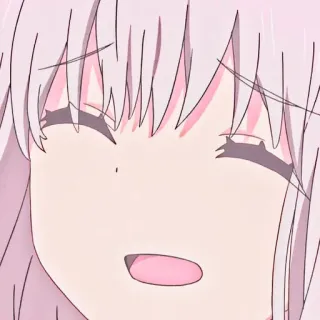 🤪 chica anime, lindo, anime, dibujos animados, pelo rosa telegram sticker