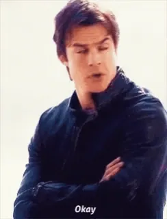 🩸 Damon Salvatore The Vampire Diaries Okay Ian Somerhalder, vampire, tv show, okay telegram sticker