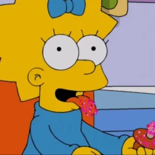 👅 Maggie Simpson The Simpsons Maggie Simpson, Die Simpsons, Cartoon, Donut, Essen, Kind whatsapp sticker