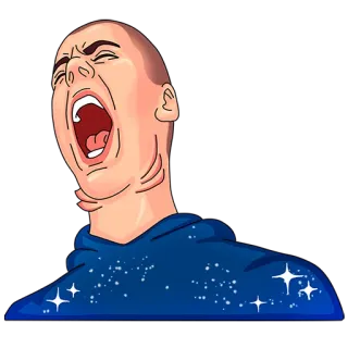 😤 hombre, grito, gritando, enojado, expresión, cabeza, calvo telegram sticker