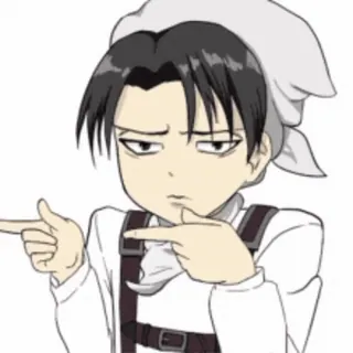 🕺 Levi Ackerman Attack on Titan Anime, Levi, L'Attacco dei Giganti, Indicare, Personaggio, Manico della pulizia telegram sticker
