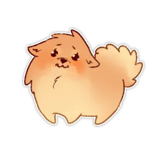 🥺 หมา, น่ารัก, สัตว์เลี้ยง, สัตว์, ปอมเมอเรเนียน telegram sticker