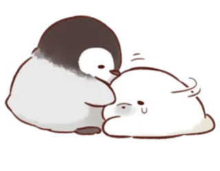 😢 pinguim, triste, fofo, animal, chorando, amizade, conforto telegram sticker