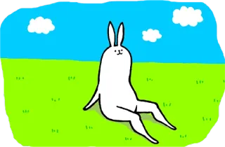 🌤 rabbit, bunny, animal, cartoon, illustration, cute telegram sticker