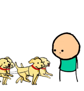 🤗 การ์ตูน, สุนัข, คนติด, Cyanide and Happiness telegram sticker