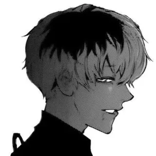 🌟 Anime, Manga, Retrato, Blanco y negro, Pelo, Personaje telegram sticker