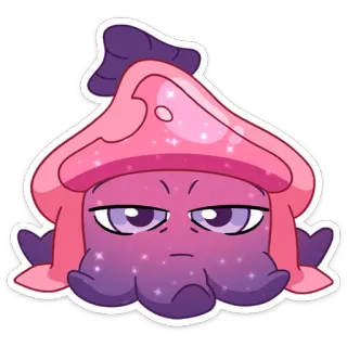 😐 fungo, carino, adesivo, cartone animato, magia whatsapp sticker