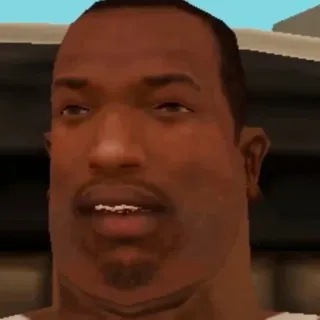 😯 CJ Grand Theft Auto: San Andreas CJ, Grand Theft Auto, San Andreas, video game, karakter whatsapp sticker