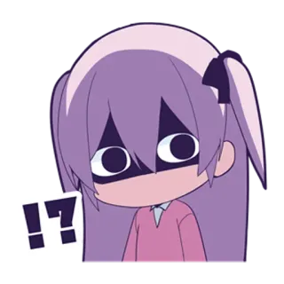 ⁉️ !?  Anime, Mangá, Chibi, Exclamação, Pergunta, Desenho animado telegram sticker