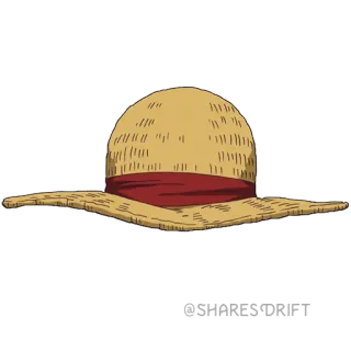 🎩 Luffy One Piece Anime, Desenho animado, Chapéu, Chapéu de palha, One Piece, Luffy telegram sticker