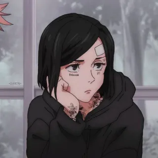 🖤 Princess Тату, Принцесса, Аниме, Грустный, Наклейка telegram sticker