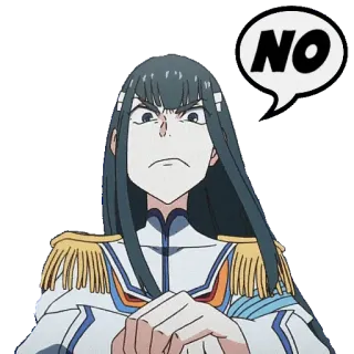 👎 Satsuki Kiryuin Kill la Kill NO Anime, Wütend, Nein, Satsuki Kiryuin, Kill la Kill telegram sticker