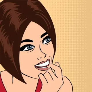 😁 женщина, мультфильм, ретро, винтаж, поп-арт, портрет telegram sticker