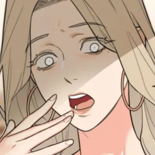 😳 mujer, dibujo animado, impactada, molesta, sorpresa whatsapp sticker