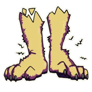 😱 kartun, monster, cakar, kaki telegram sticker