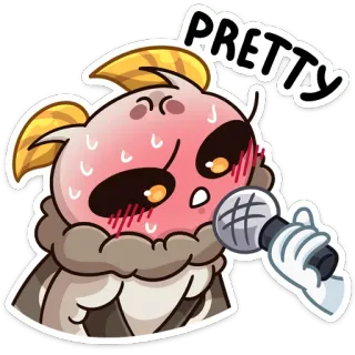 🎤 PRETTY carino, cartone animato, bello, microfono, anime telegram sticker