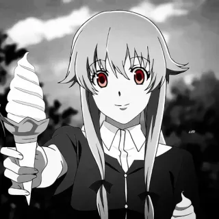 🖤 Yuno Gasai Mirai Nikki Anime, Ragazza, Gelato, Mirai Nikki, Yuno Gasai, Manga telegram sticker